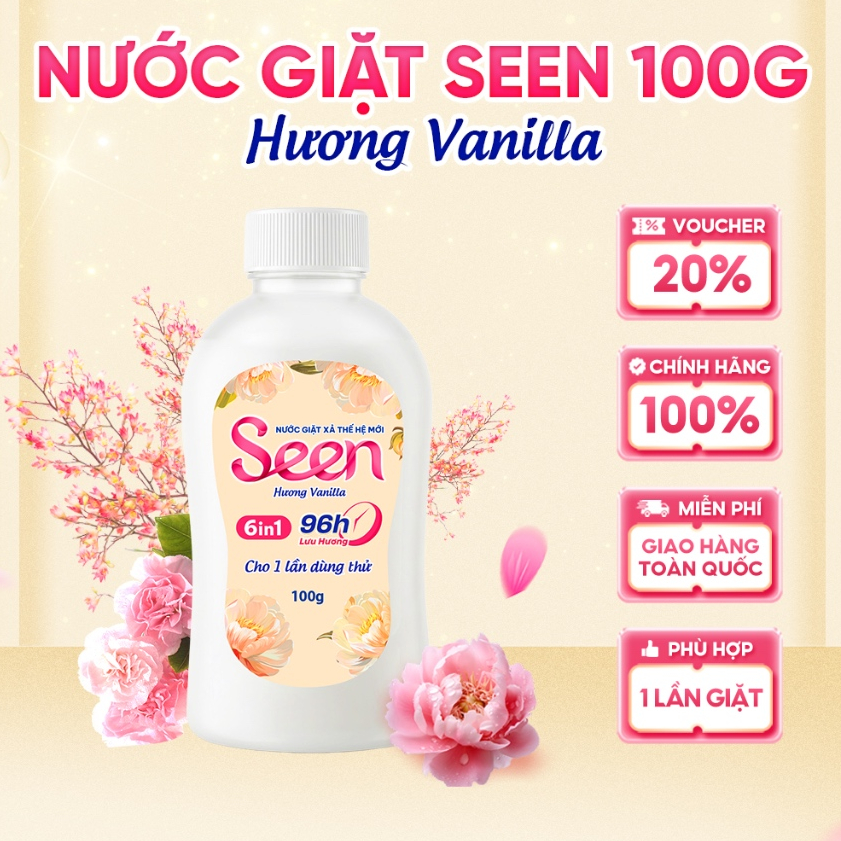 [QUÀ TẶNG KHÔNG BÁN] Seen Hương Hương Vanilla – Seen 6in1 Nước Giặt Thế Hệ Mới, Lưu Hương 96H