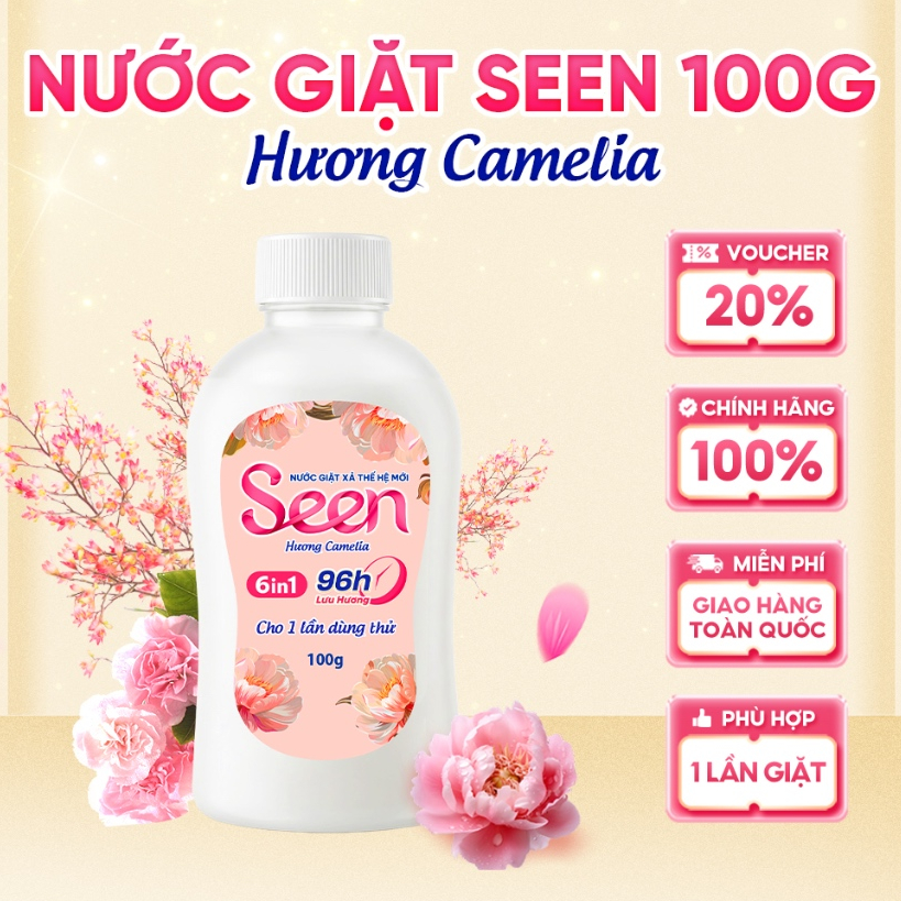 [QUÀ TẶNG] Hương Camelia – Seen 6in1 Nước Giặt Thế Hệ Mới, Lưu Hương 96H