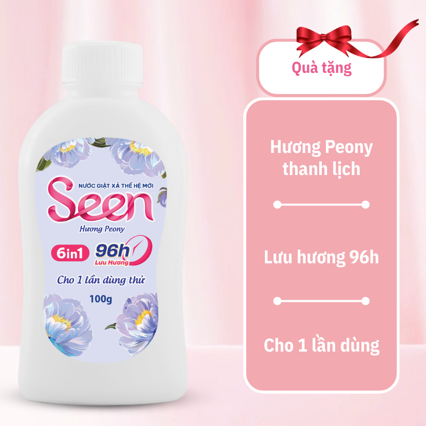 [QUÀ TẶNG] Seen Hương Peony – Seen 6in1 Nước Giặt Thế Hệ Mới, Lưu Hương 96H