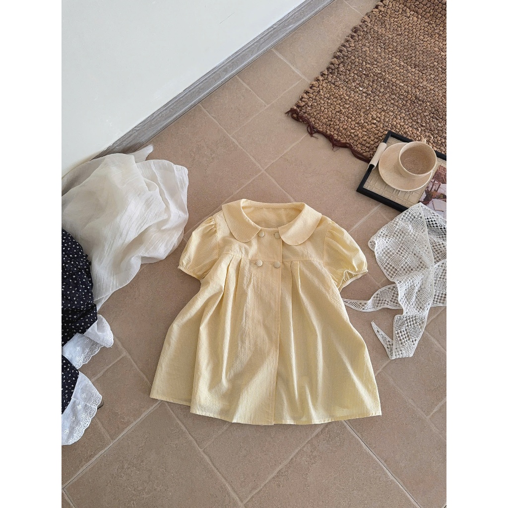Áo babydoll sọc kẻ cúc bọc siêu xinh 6378 A155