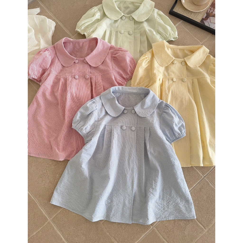 Áo babydoll sọc kẻ cúc bọc siêu xinh 6378 A155