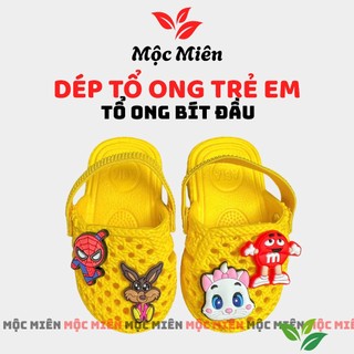 Dép Tổ Ong Bích Đầu Kèm Sticker Có Quai Cho Bé Dép Tập Đi Siêu Nhẹ Nhiều Màu