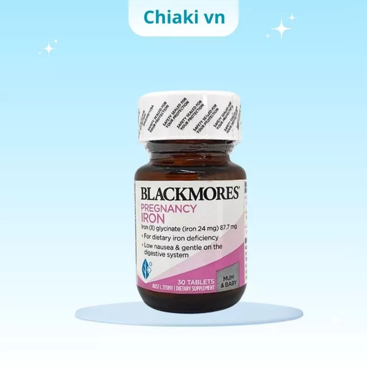 (T10/2026) Viên uống bổ sung sắt Blackmores Iron Úc, bổ sung sắt cho chị em khi mang thai và sau sinh, 30 viên