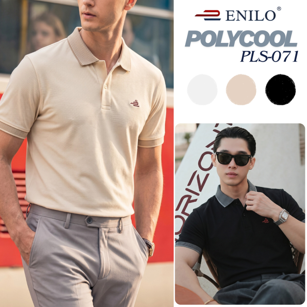 Áo polo nam ENILO vải Polycool Premium thoáng khí, chống nhăn, phom ...