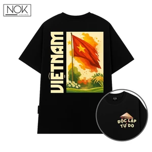 Áo thun Việt Nam Độc Lập Tự Do,thiết kế lá cờ đỏ sao vàng phong cách streetwear trẻ trung NOK - N066