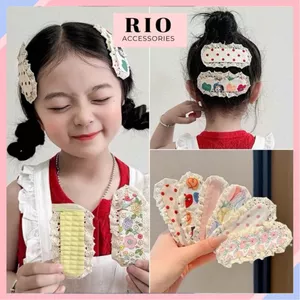 Miếng Dán Tóc Mái Viền Ren Hoa Nhí Vintage Cố Định Tóc Không Gãy Nếp Không Đau Cho Bé MDR