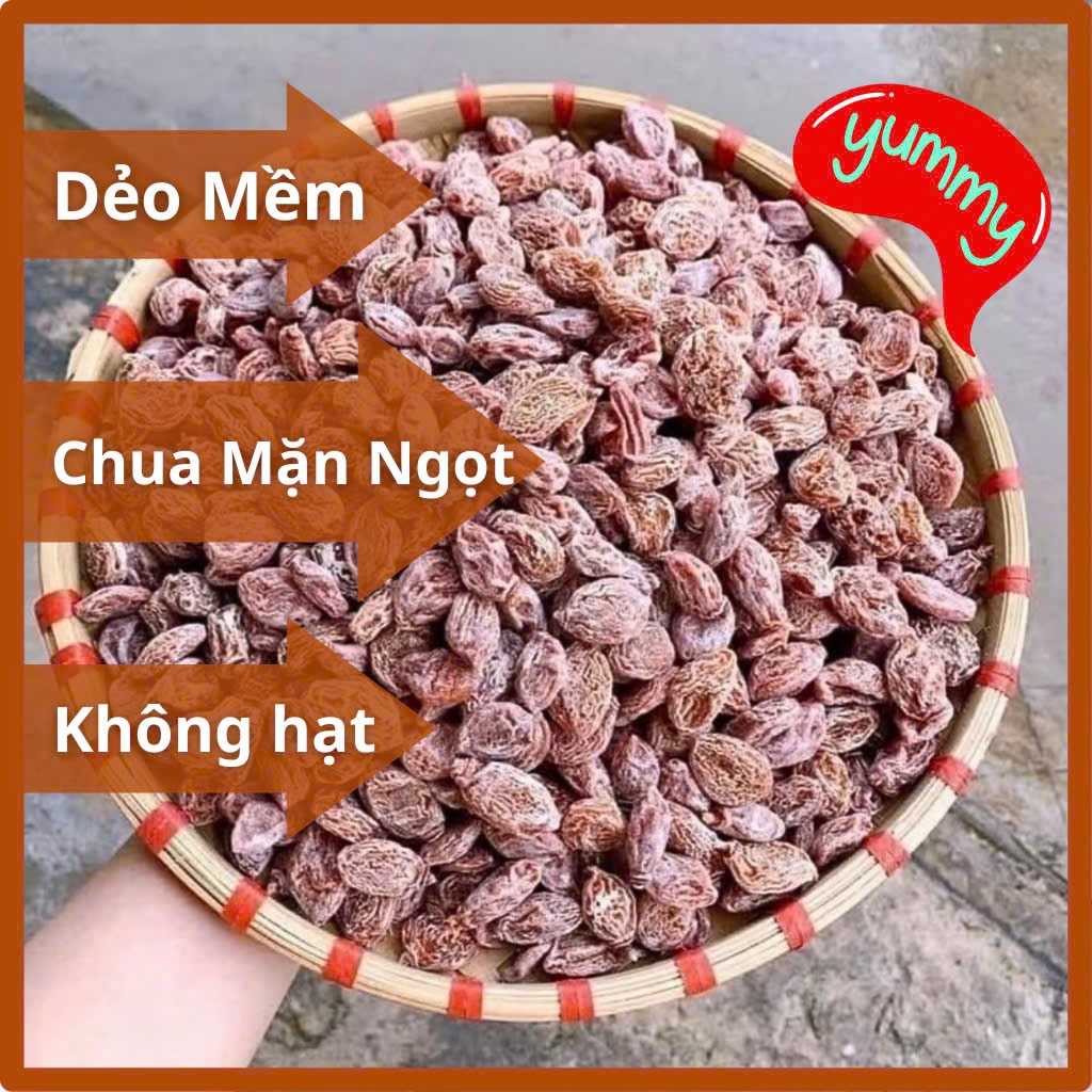 Ô mai xí muội không hạt loại 1 dẻo mềm chua ngọt mặn nhẹ, xí muội thịt ăn vặt cực ngon, HTC Food