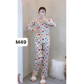 Tay dài quần dài tole lanh mặc nhà dành cho nữ thấm hút mồ hôi cho nữ từ 45kg-70kg