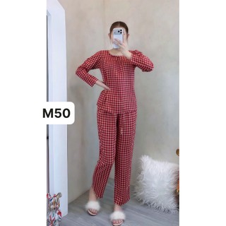 Tay dài quần dài tole lanh mặc nhà dành cho nữ thấm hút mồ hôi cho nữ từ 45kg-70kg