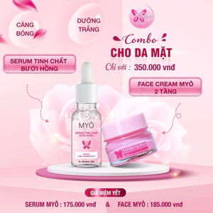 KEM FACE 2 TẦNG + CHAI SERUM TINH CHẤT BƯỞI HỒNG DƯỠNG DA MẶT MYÔ. Hỗ trợ dưỡng trắng, mờ thâm nám sạm…