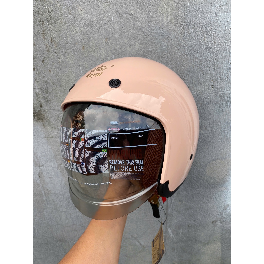 [ MÀU HỒNG SỮA ] Mũ bảo hiểm Royal M139 kính âm chống tia UV, lót tháo rời dễ vệ sinh, phù hợp nam và nữ, nhiều màu sắc