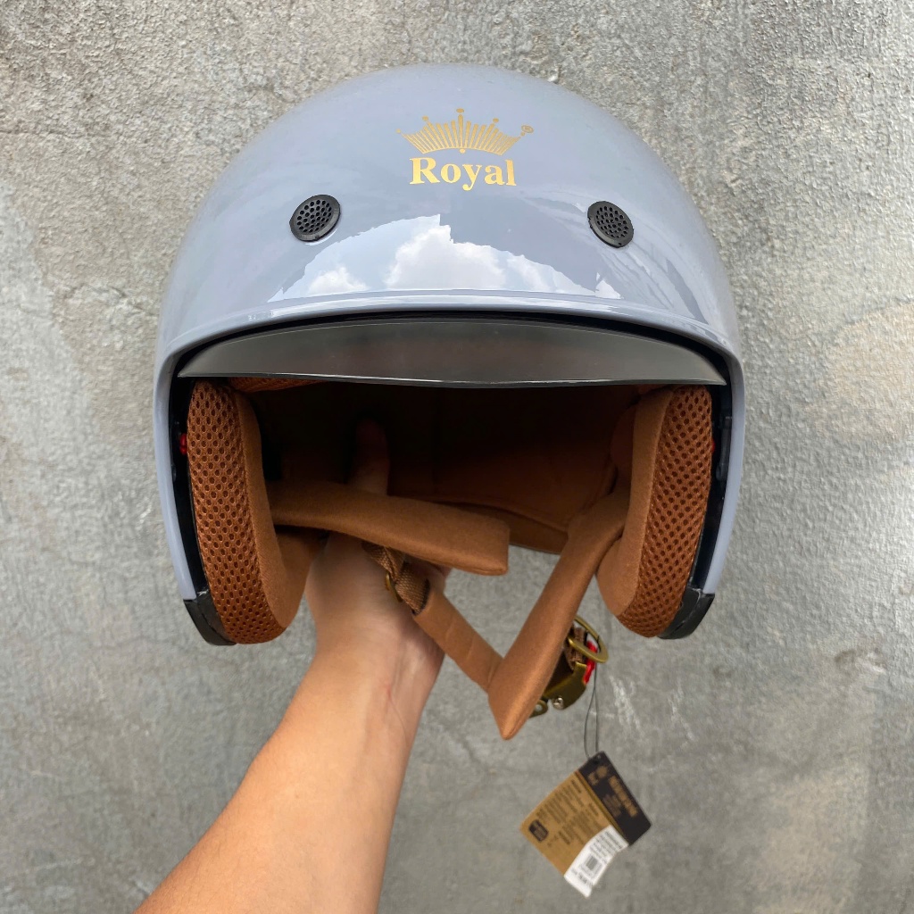[ MÀU XÁM XI BÓNG ] Mũ Bảo Hiểm 3/4 Royal M139 Trơn Kính Âm Chính Hãng, Chống Chói, Chống UV