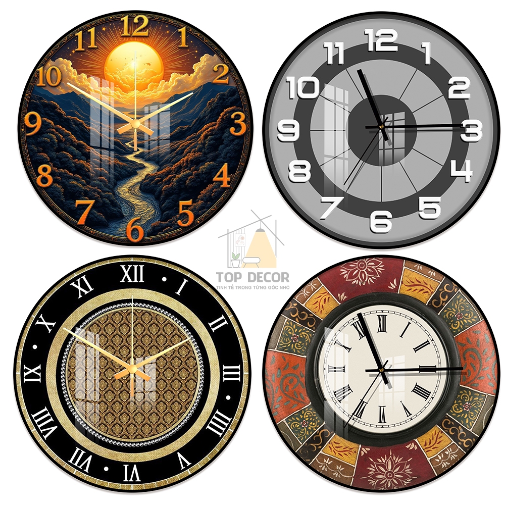 Đồng Hồ Treo Tường Tráng Gương- Tranh treo decor Đồng hồ Treo tường, Tranh treo phòng khách, Tranh Treo Phòng ngủ