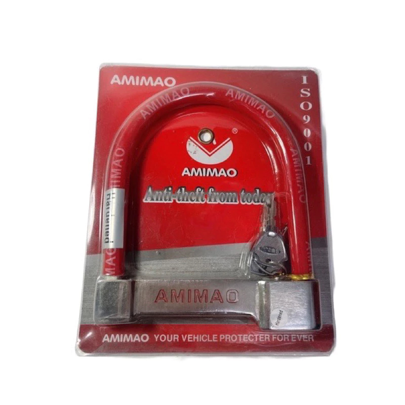 Khóa chữ U Amimao cỡ to, khóa U Amimao chống cắt, chống trộm an toàn
