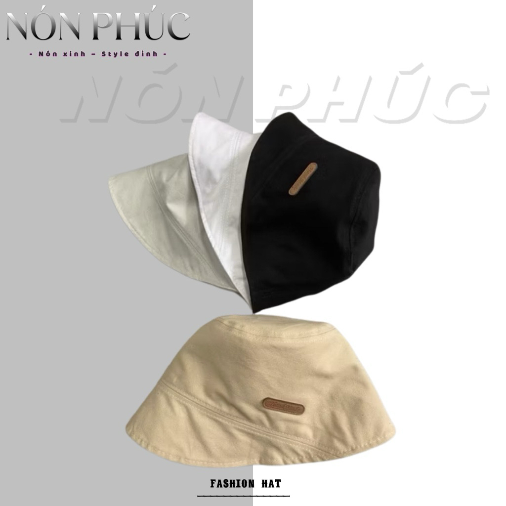 MŨ BUCKET KAKI CỤP XÉO UNISEX NAM NỮ