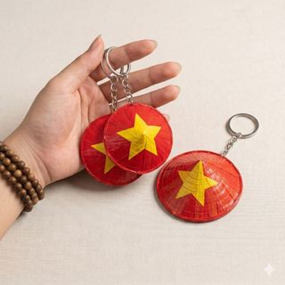 Móc Khóa Cờ Đỏ Sao Vàng - Charm Cờ Đảng Mini - Móc Khóa được làm từ Mica in màu UV sắc nét