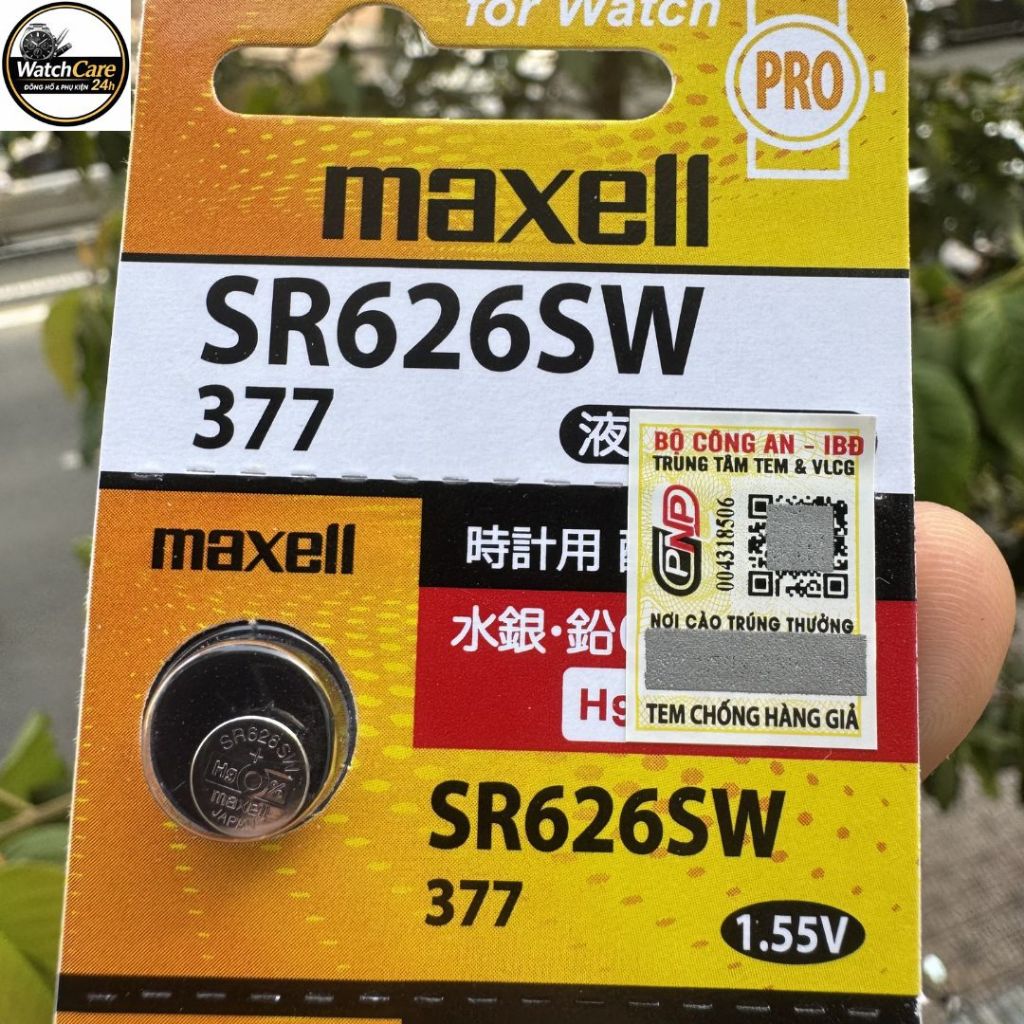 Pin đồng hồ Maxell SR626SW (377) 1.55V Chính Hãng – Pin Watch Nhật Bản, Dùng Cho Đồng Hồ Đeo Tay