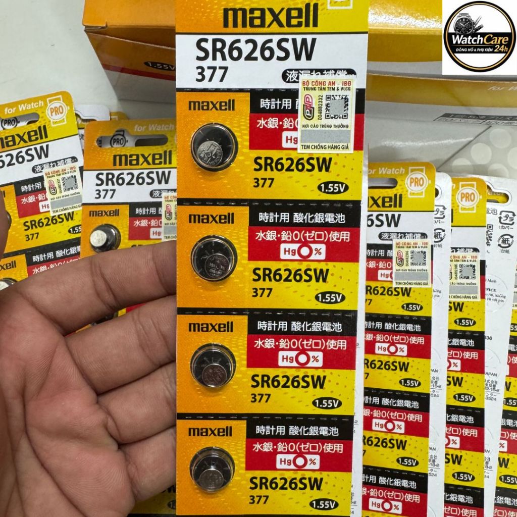 Pin đồng hồ Maxell SR626SW (377) 1.55V Chính Hãng – Pin Watch Nhật Bản, Dùng Cho Đồng Hồ Đeo Tay