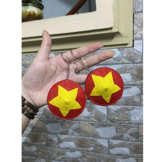 Móc Khóa Cờ Đỏ Sao Vàng - Charm Cờ Đảng Mini - Móc Khóa được làm từ Mica in màu UV sắc nét