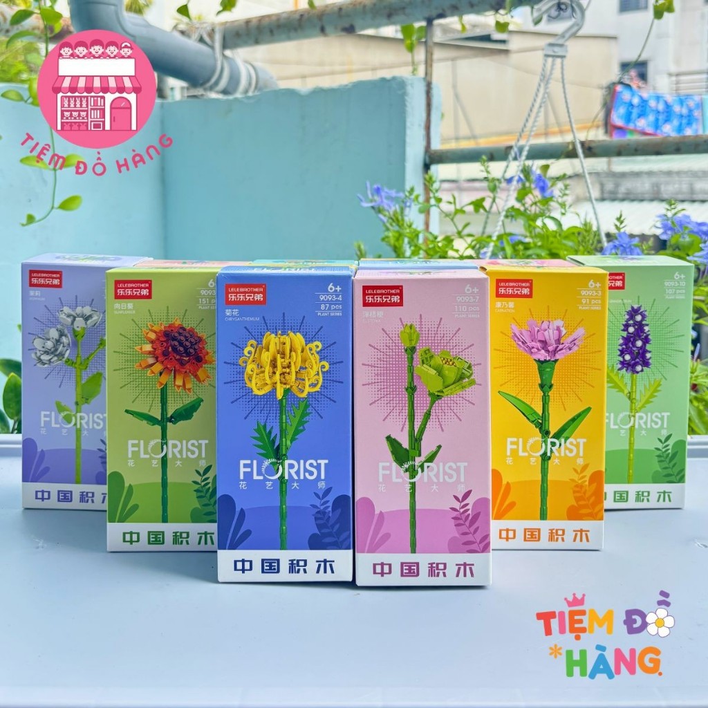 Set Đồ Chơi Lắp Ráp 12 Hộp Hoa Mini Trang Trí Đẹp