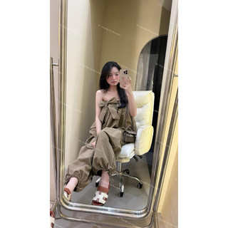 Set Áo Cúp Thô Mix Nơ Phối Quần Suông Basic, Set Thô Cá Tính Quần Boom