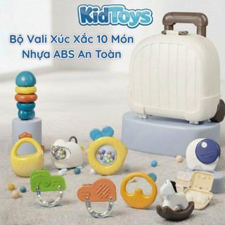 Bộ gặm nướu 10 món KidToys – đồ chơi lục lạc có hộp vali cho bé