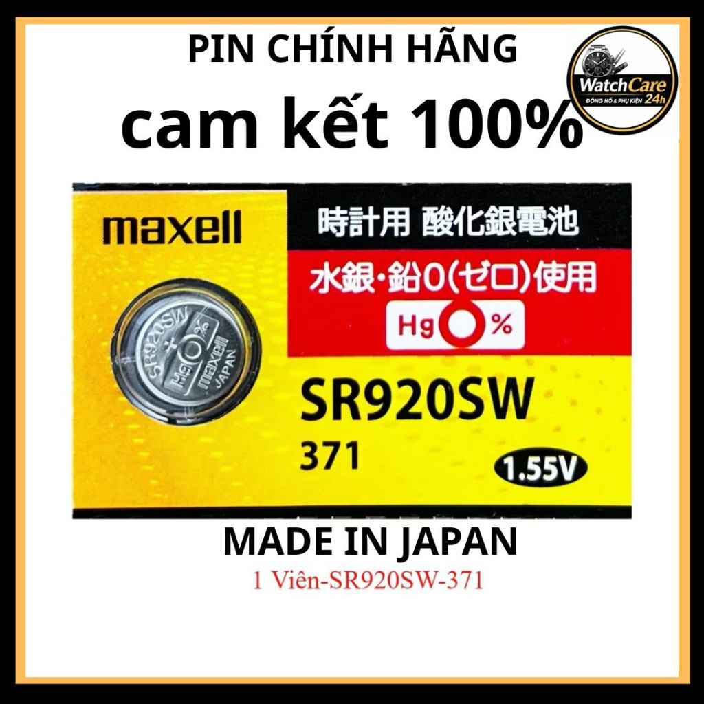 Pin Maxell SR920SW 371 CHÍNH HÃNG Nhật Bản - Thay Pin Đồng Hồ Đeo Tay Casio,Seiko,Citizen - Bền Bỉ