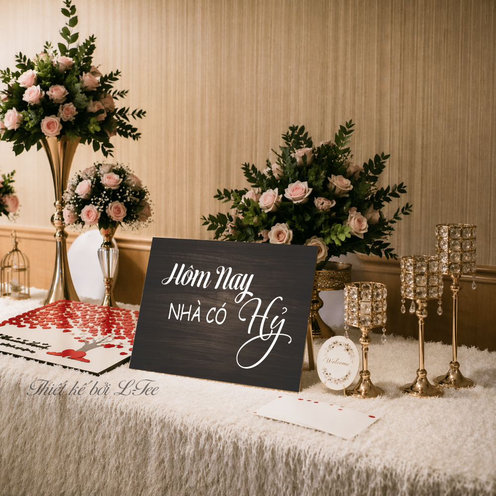 Bảng Treo Cổng & Để Bàn [ Hôm Nay Nhà Có Hỷ ] - BẢNG TÊN ĐÁM CƯỚI, LỄ TIỆC + Trang Trí Gia Tiên, Cổng Cưới