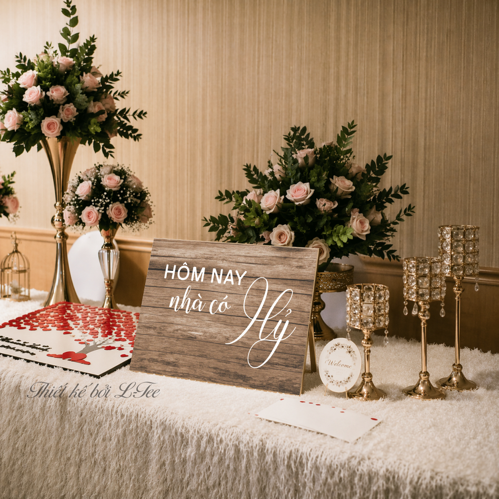 Bảng Treo Cổng & Để Bàn [ Hôm Nay Nhà Có Hỷ ] - BẢNG TÊN ĐÁM CƯỚI, LỄ TIỆC + Trang Trí Gia Tiên, Cổng Cưới