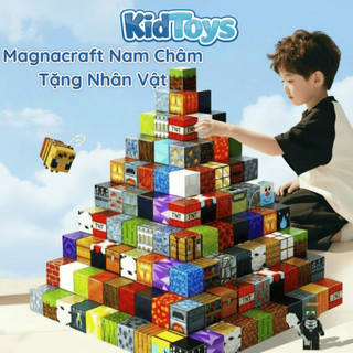 Set 200 khối Magnacraft nam châm từ tính KidToys tặng nhân vật – Mô hình lắp ráp kiến trúc game