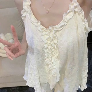 Bộ đồ ngủ nữ JOIE TRENDY babydoll giấu bụng, Bộ ngủ 2 dây quần đùi chất đũi xốp viền cổ bèo có sẵn mút ngực