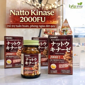Viên uống hỗ trợ tuần hoàn máu Orihiro Natto Kinase 2000FU – Hỗ trợ tim mạch (Hộp 60 viên)
