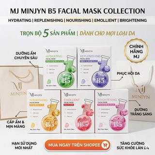 Hộp 10 Mặt Nạ Giấy MINJYN Tinh Chất Vitamin B5 Cấp Ẩm Cho Da Mịn Màng 20ml, cấp ẩm dưỡng trắng, làm mịn màng da