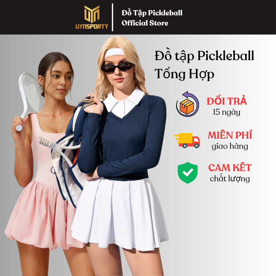 [Tặng Mút] Váy Pickleball Nữ UYNSPORTY Xếp Ly Thể Thao, Váy Tập, Váy Tennis, Bộ Đồ Pickleball Nữ [1]