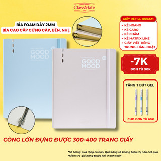 [TẶNG BÚT] Sổ Còng B5 CLASSMATE Bìa Foam Cứng Cao Cấp , Nhẹ, Bền Chứa 300 Trang Giấy 100gsm Đủ Loại Dòng Kẻ BC-08/09