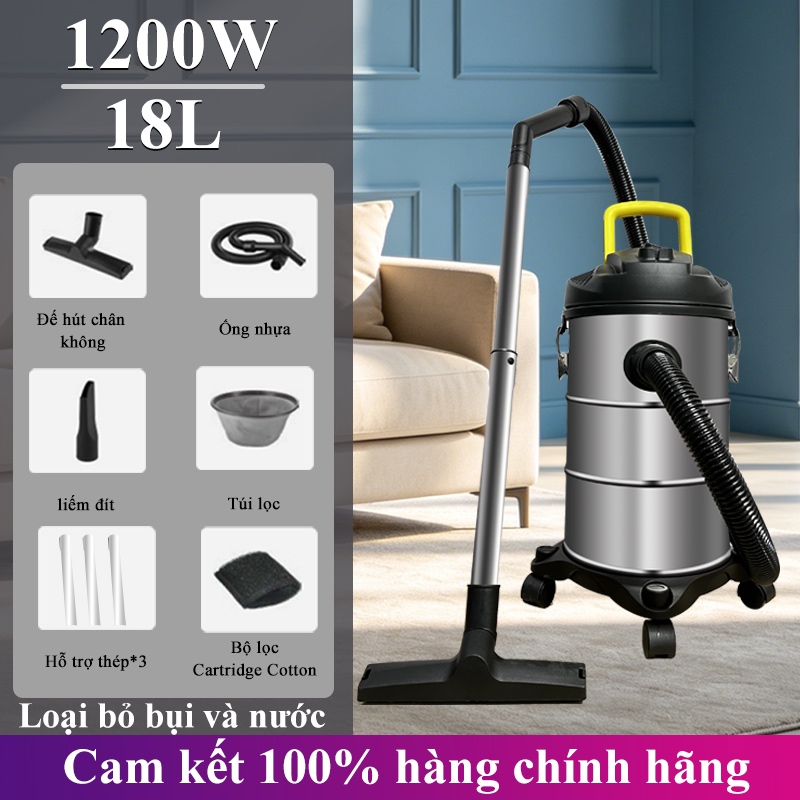 Máy hút bụi công nghiệp gia đình công suất lớn 1200W dung tích 20L tích hợp 3 chế độ hút bụi hút nước thổi gió sử dụn