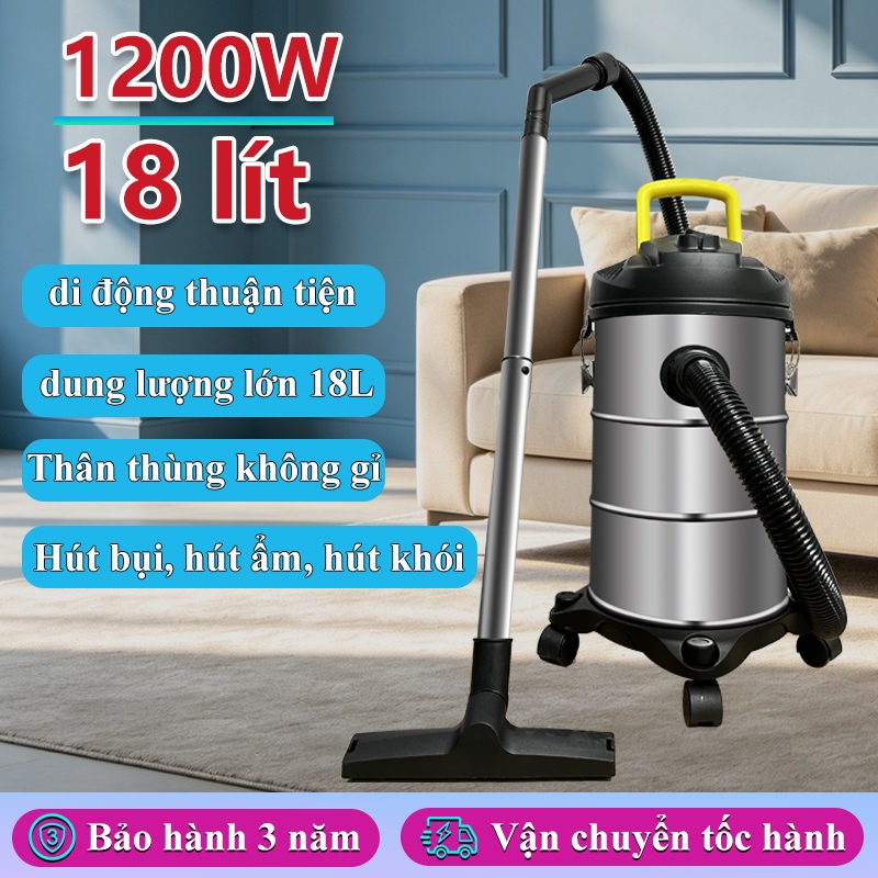 Máy hút bụi công nghiệp gia đình công suất lớn 1200W dung tích 20L tích hợp 3 chế độ hút bụi hút nước thổi gió sử dụn
