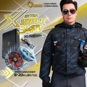 Áo Điều Hoà AZUKI EXTRA EX-12Pro Mới Nhất 2026 Quạt 34V , Chạy 10h Đến 20h dài nhất thị trường [BH 12 Tháng]