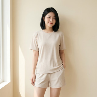 Set Đồ Bộ Nữ Form Rộng Waffle Cao Cấp Áo Tay Lỡ Quần Short Basic Mặc Nhà Đi Chơi Style Hàn Quốc [NP BN002]