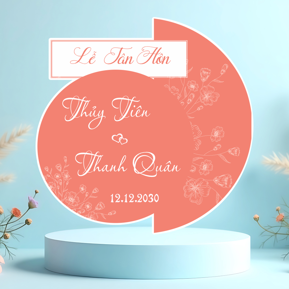 Bảng Welcome Đám Cưới Lễ Vu Quy In Tên Theo Yêu Cầu Cao Cấp