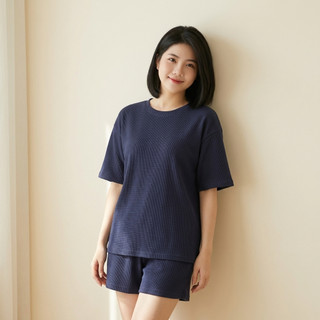 Bộ Đồ Nữ Thun Tổ Ong Form Rộng Tay Ngắn Quần Short Mặc Nhà Thoáng Mát Co Giãn Mềm Mại Cao Cấp [NP BN 002]