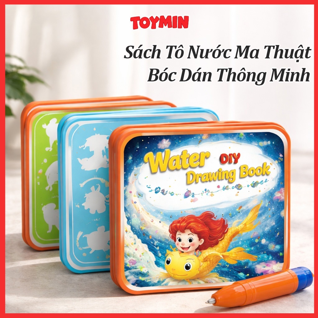 Cuốn Sổ Ma Thuật 2in1 Vẽ Tranh Bằng Nước Kết Hợp Bóc Dán Kích Thích Tư Duy Thị Cho Bé