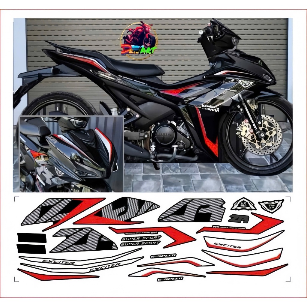 Tem rời exciter 155 v2 mẫu ZB cao cấp chất liệu in 3 lớp chống nước không phai màu.