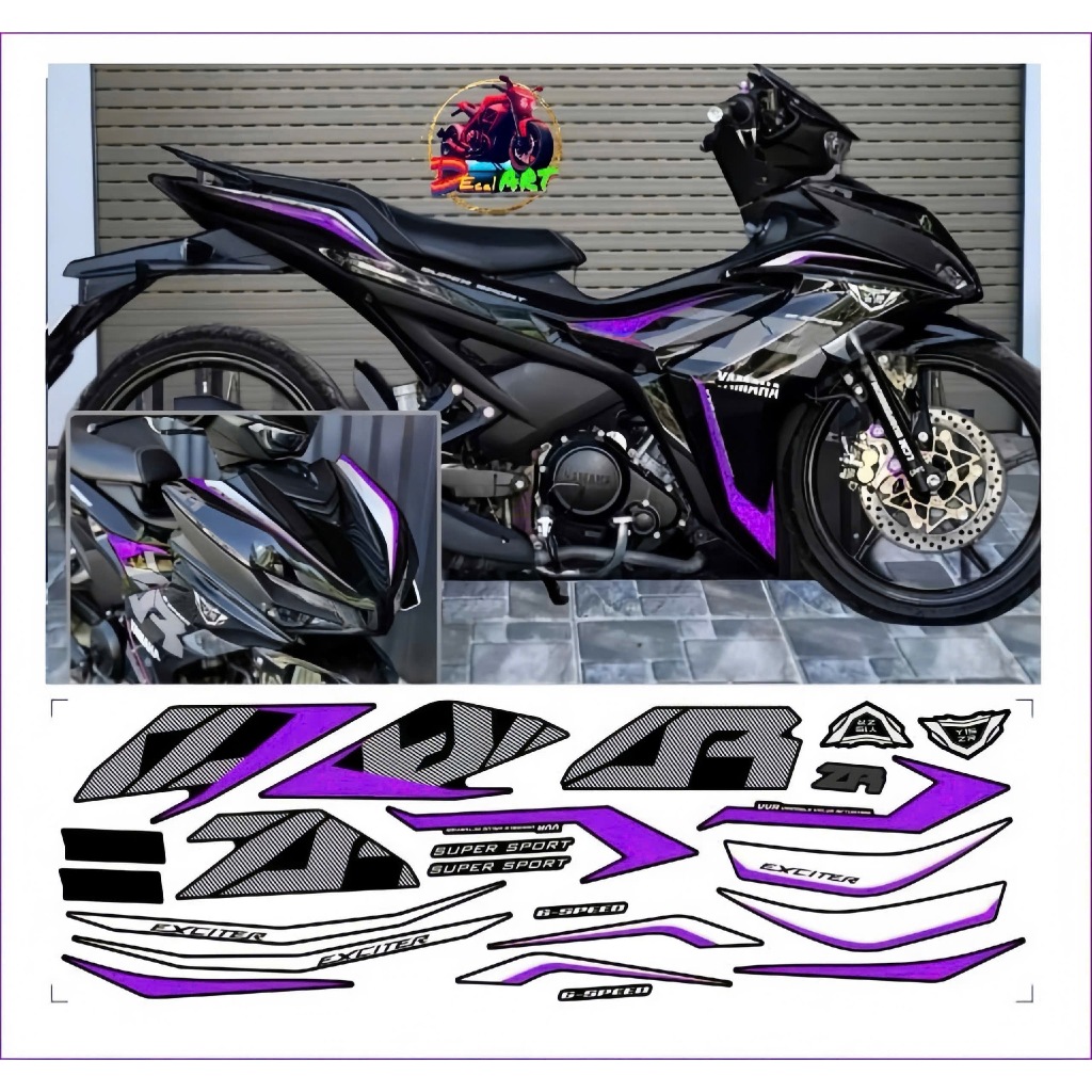 Tem rời exciter 155 v2 mẫu ZB cao cấp chất liệu in 3 lớp chống nước không phai màu.