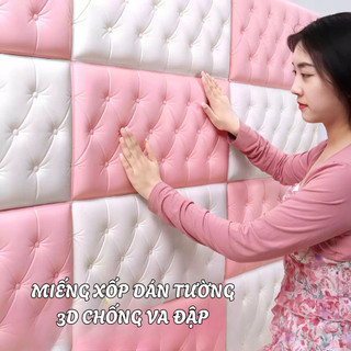 Tấm Xốp Dán Tường 3D Dày 7mm Chống Va Đập, Xốp Dán Tường Cách Âm Trang Trí Phòng Sẵn Keo Siêu Dính