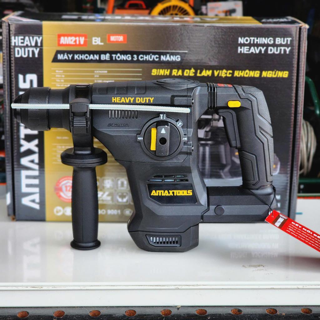 Máy bê tông pin không chổi than AMAXTOOLS A3CN28SM(Heavy Duty 21V–4J) có tạo xung có chống lật cổ tay