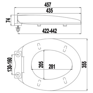 Nắp bồn cầu rơi êm 35*43cm thay thế cho bồn cầu 2 khối phổ thông