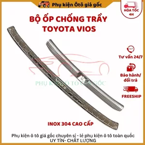 Bộ ốp chống trầy cốp trong, ngoài xe Toyota Vios 2019 - 2022, 2023, 2024, 2025,2026 chất liệu INOX 304 cao cấp, sáng2026