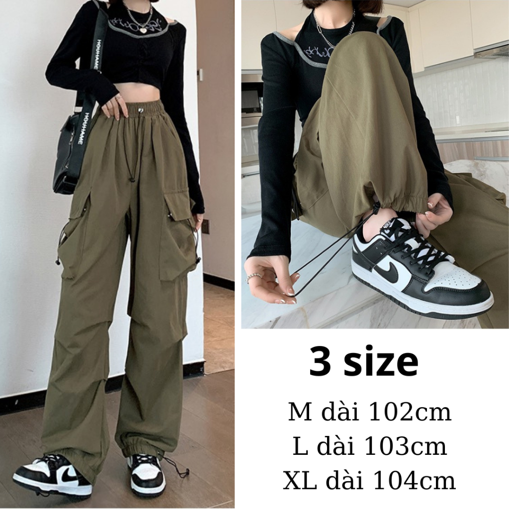 Quần Jocker Nam, Quần Kaki TÚI HỘP KIỂU JOGGER DÀI MÀU ĐEN PHỐI DÂY HỘP RÚT K1