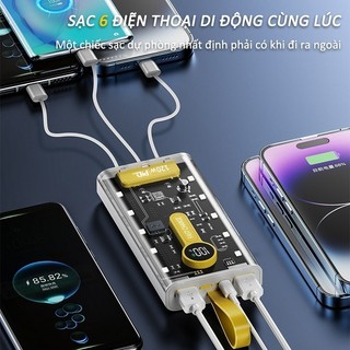 SẠC DỰ PHÒNG 30000mAh –120W SẠC SIÊU NHANH, MÀN HÌNH LED, 4 CỔNG SẠC, VỎ TRONG SUỐT CAO CẤP